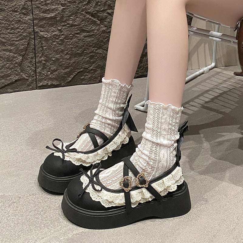 Damen Komfortable Plateau-Mules mit dekorativen Riemen und Schleifen-Detail R&B
