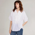 Damen Elegante Bluse mit traumhaftem Stickdesign und Knopfdetails R&B