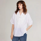 Damen Elegante Bluse mit traumhaftem Stickdesign und Knopfdetails R&B