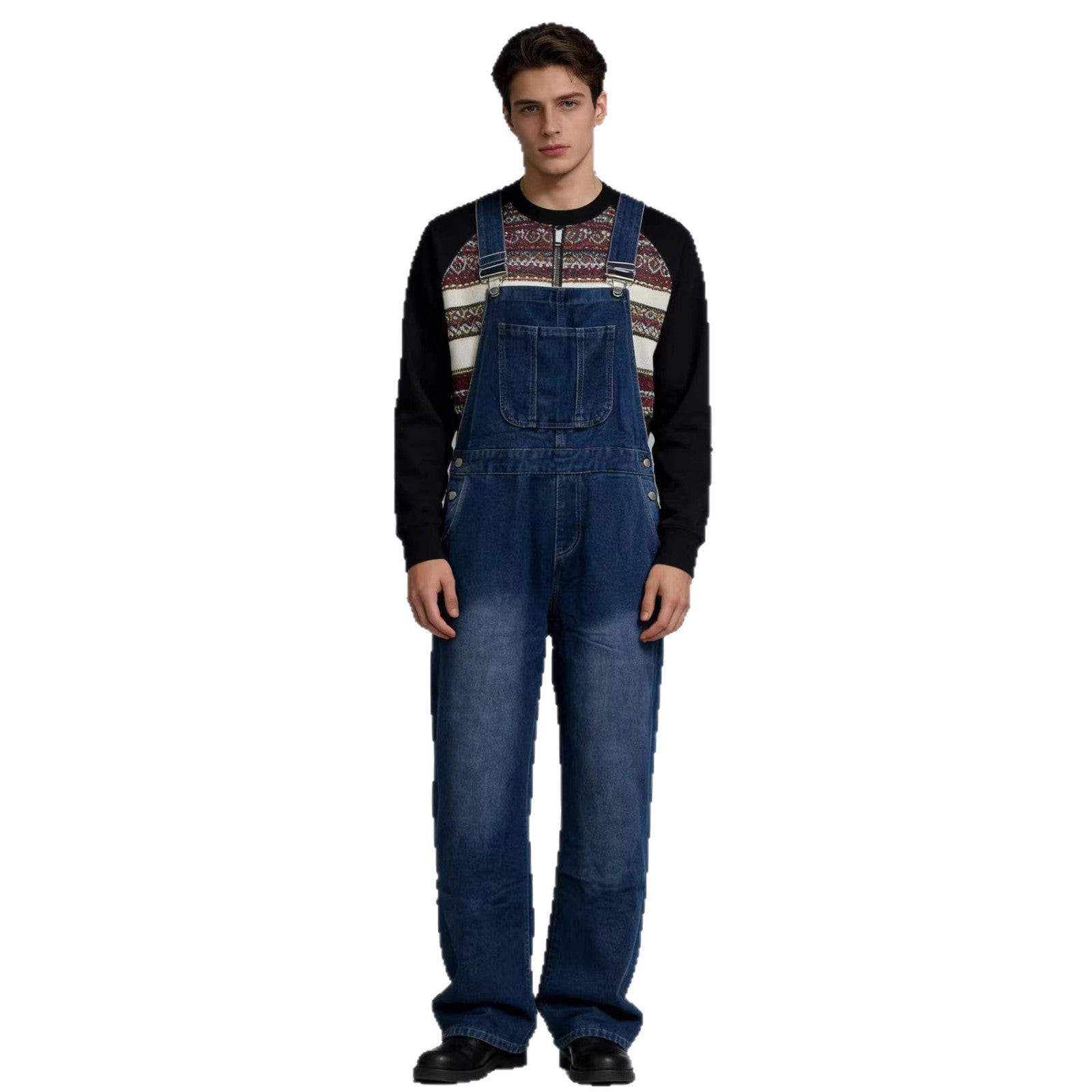 Herren Latzhose Jeans mit weitem Schnitt