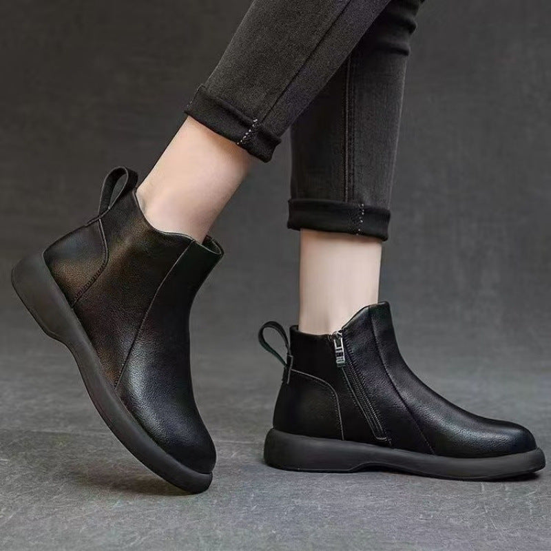 Damen Modische Stiefeletten mit elegantem Reißverschluss und rutschfester Sohle R&B