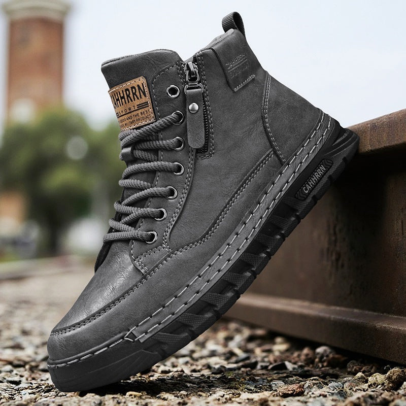 Damen Modische High-Top Sneakers mit robustem Obermaterial und seitlichem Reißverschluss R&B