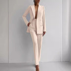 Damen elegante zweireihige Blazer mit maßgeschneiderter Hose R&B