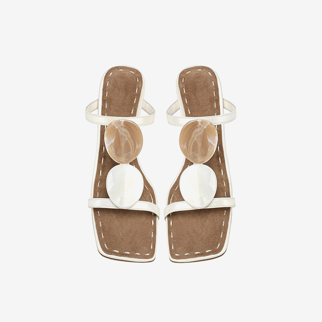 Damen Slingback-Pantoletten mit modischem Steg-Design und komfortablem Blockabsatz R&B