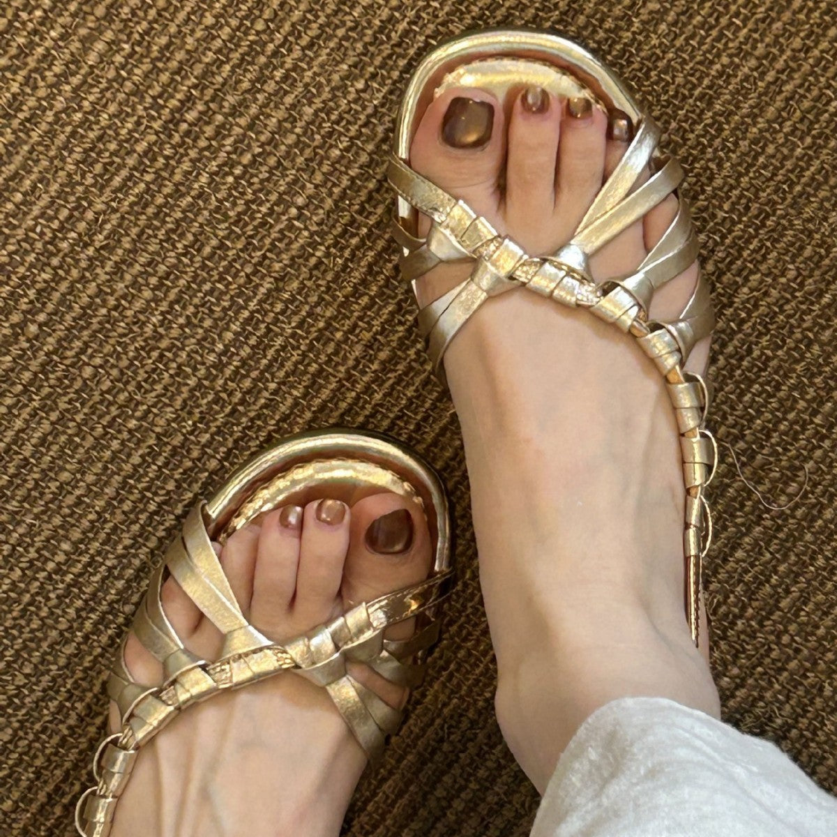 Damen stylische Riemchensandalen mit geflochtenem Obermaterial R&B