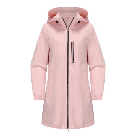 Damen modische Regenjacke mit Kapuze und praktischen Taschen R&B