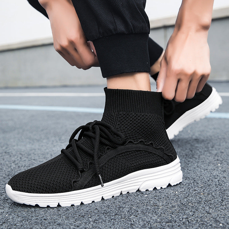 Damen Hochschuh Sneaker mit atmungsaktivem Obermaterial und innovativem Schnürsystem