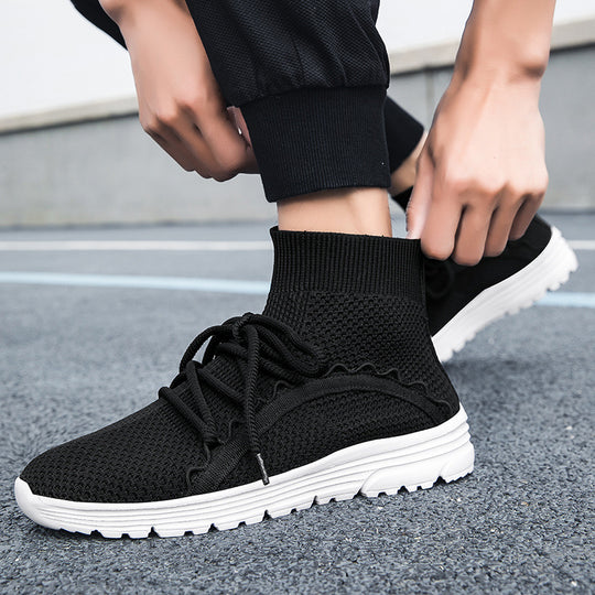 Damen Hochschuh Sneaker mit atmungsaktivem Obermaterial und innovativem Schnürsystem R&B