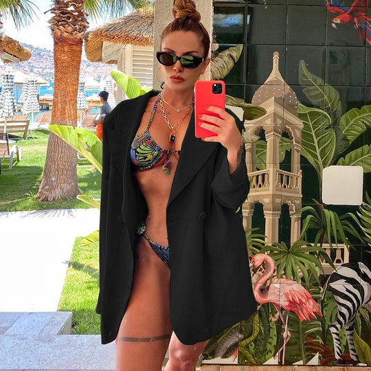 Damen lässiger Oversized-Blazer mit modernen Schnitt und eleganten Details R&B
