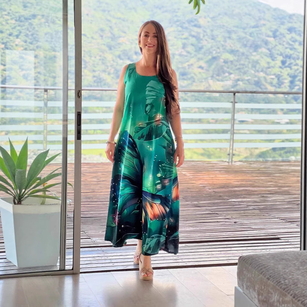 Damen Maxikleid mit floralem Design und fließendem Schnitt R&B
