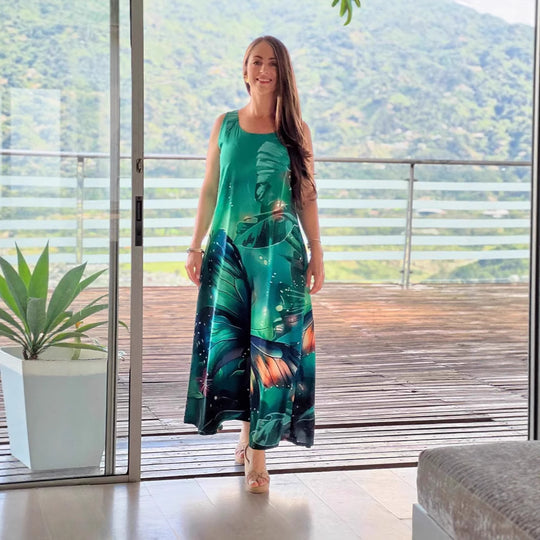 Damen Maxikleid mit floralem Design und fließendem Schnitt R&B