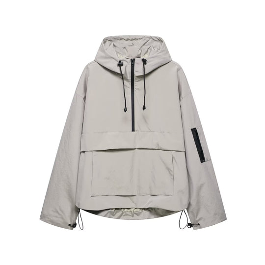 Damen lässige Übergangsjacke mit hohem Kragen und praktischen Taschen R&B