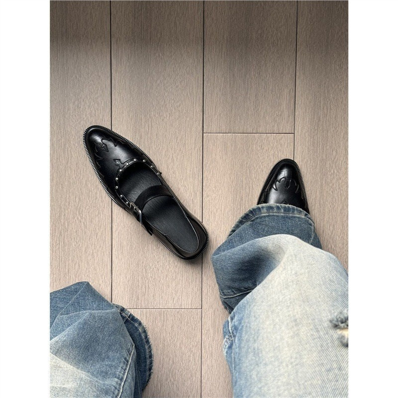 Damen elegante Halbschuhe mit Schnallen und Ziernähten R&B