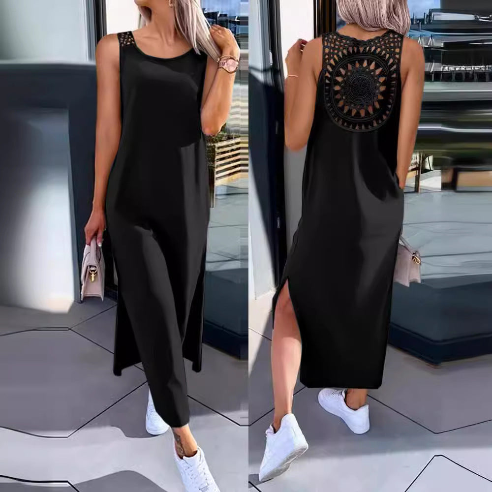 Damen Maxi-Kleid mit handgefertigter Spitze R&B