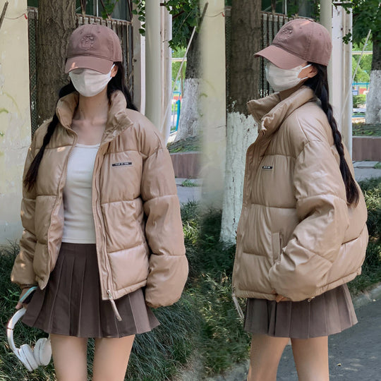 Damen Modische sowie isolierte Pufferjacke mit hochschließendem Kragen und seitlichen Reißverschlusstaschen R&B