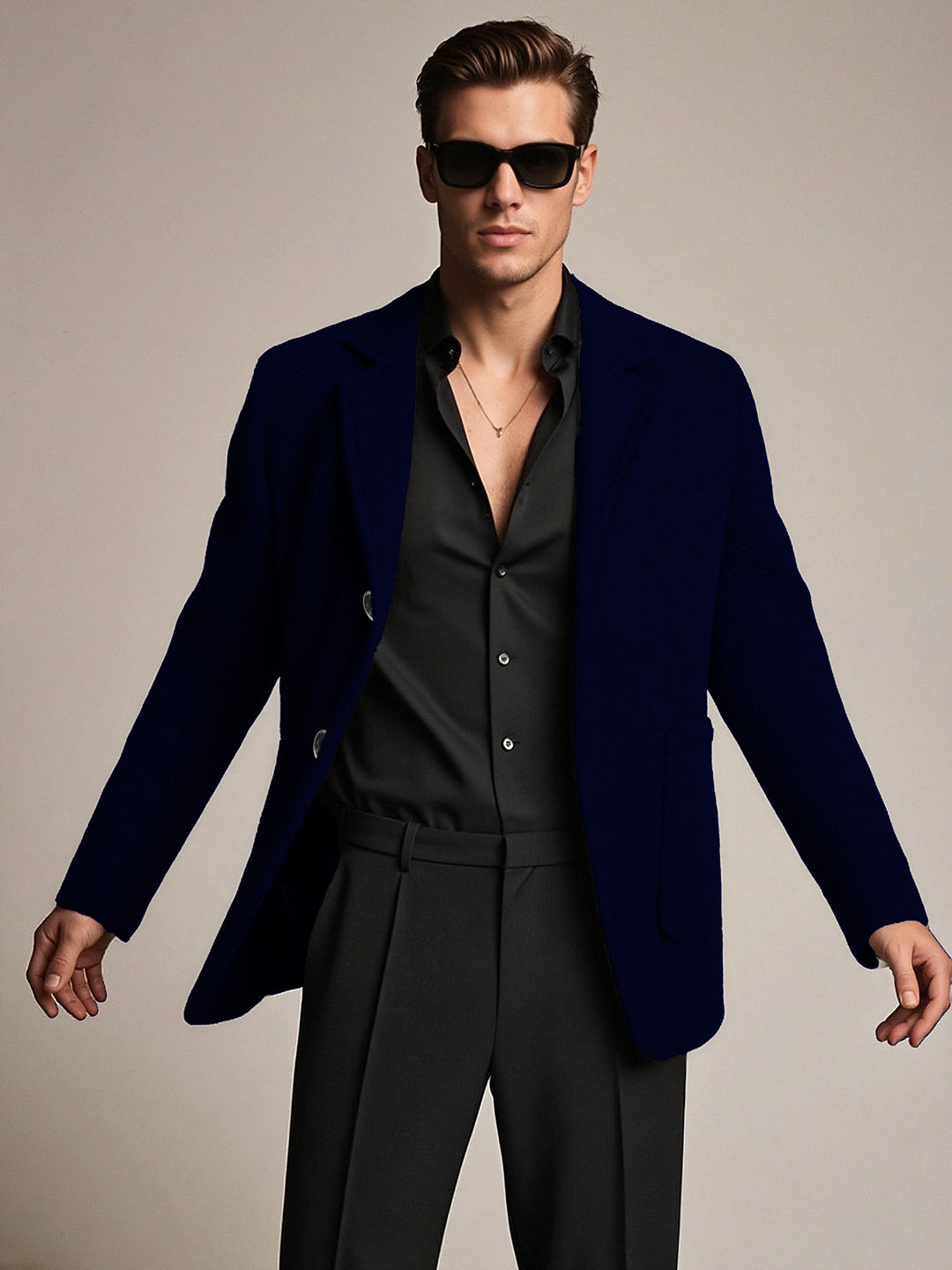 Herren eleganter und strukturierter Freizeitblazer R&B