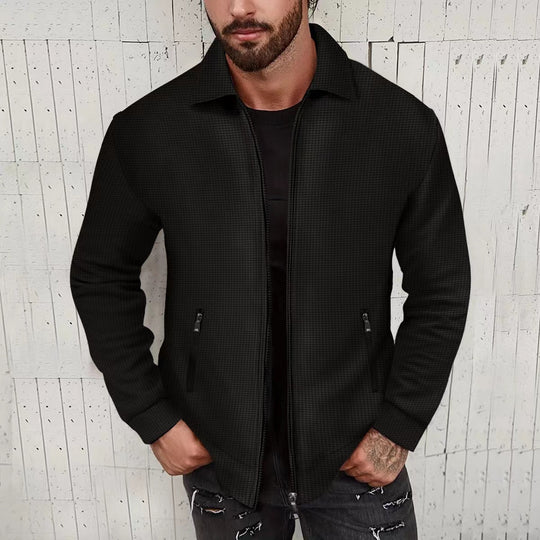 Herren modische Strickjacke mit strukturiertem Design und seitlichen Taschen R&B