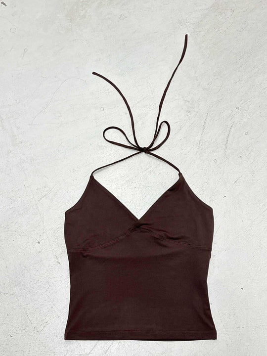 Damen Spaghettiträger Tanktop mit raffiniertem Wickeldesign R&B