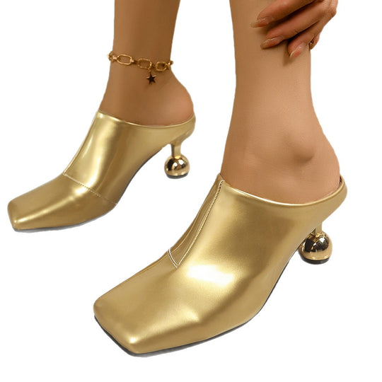 Damen Modische Mules mit schimmernden Absatz R&B