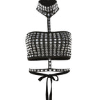 Damen Glamouröses Bandeau-Top mit funkelnden Strassdetails R&B