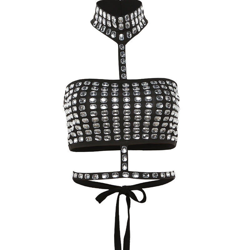 Damen Glamouröses Bandeau-Top mit funkelnden Strassdetails R&B