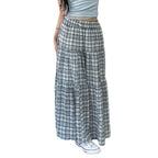 Damen Maxirock mit kariertem Design und gestuftem Schnitt R&B