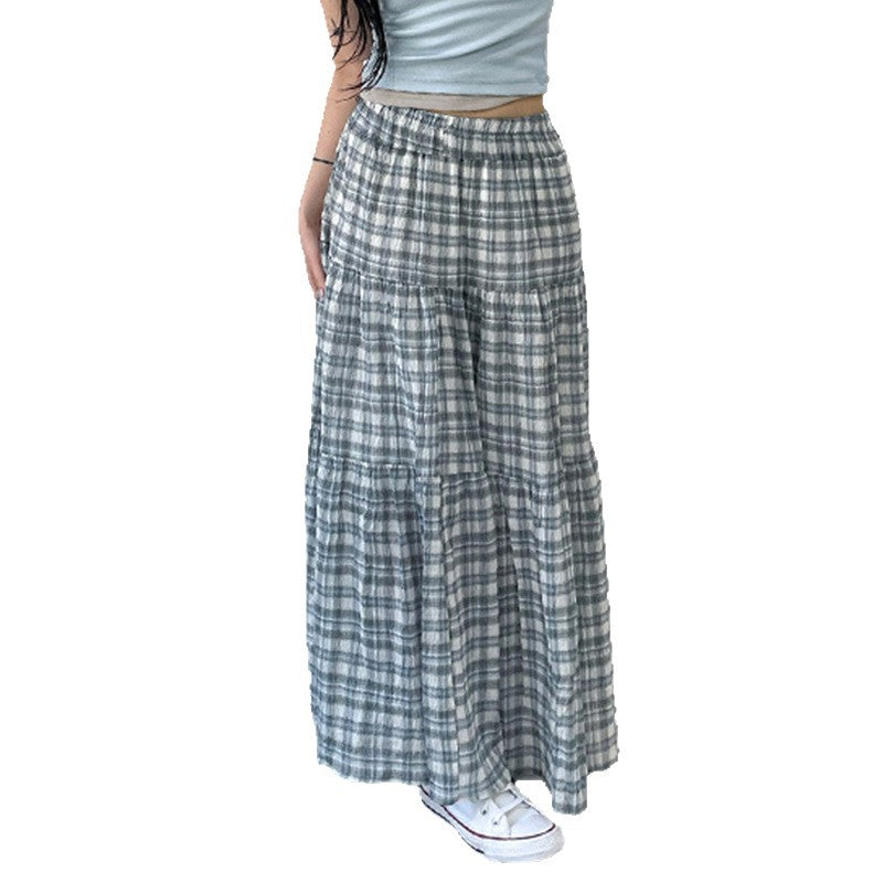 Damen Maxirock mit kariertem Design und gestuftem Schnitt R&B