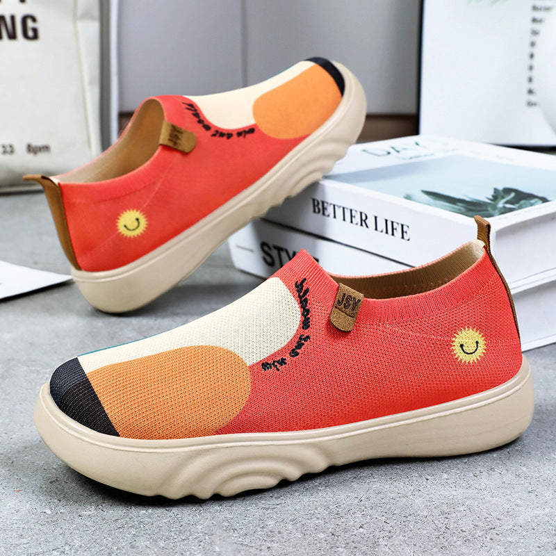 Damen Slip-On Sneakers mit kreativem Design und atmungsaktivem Obermaterial