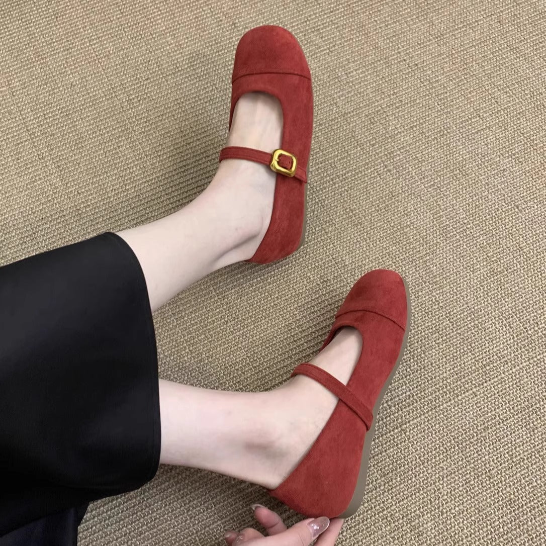 Damen Ballerinas mit verstellbarem Riemen und weichem Innenfutter R&B