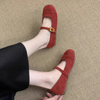 Damen Elegante Mary Jane Ballerinas mit dekorativem Riemchen und hochwertiger Verarbeitung R&B