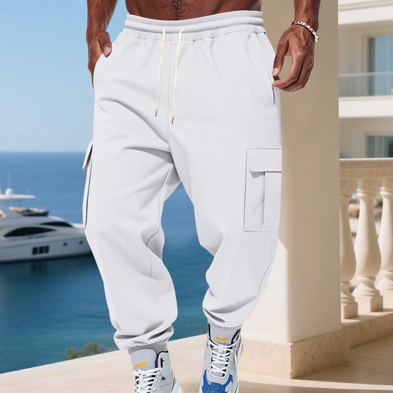 Herren modische Cargo-Jogginghose mit elastischem Bund und praktischen Seitentaschen R&B