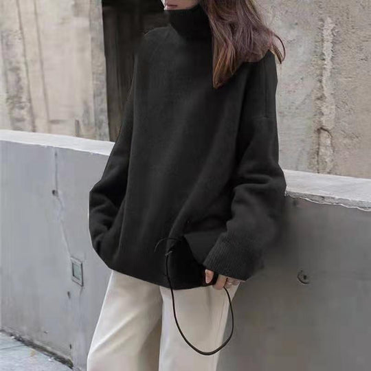 Damen Oversized Rollkragenpullover aus weichem Material R&B