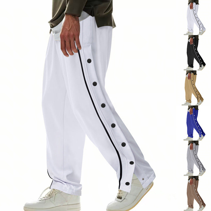 Herren Cargo-Hose mit Druckknopf-Design und seitlichem Reißverschluss R&B
