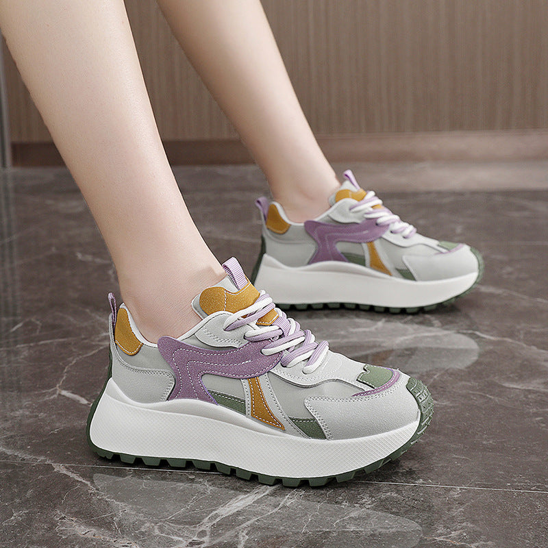 Damen sportliche Chunky Sneakers mit gepolstertem Innenfutter und rutschfester Sohle R&B