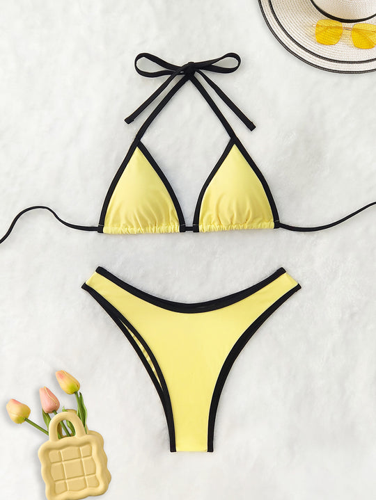 Damen Triangel-Bikini mit aufregendem Streifen-Design R&B