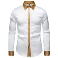 Herren Elegantes Langarmhemd mit Satin-Details R&B