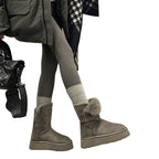 Damen kuschelige Winterstiefel mit verstellbarem Riemen und Soft-Futter R&B