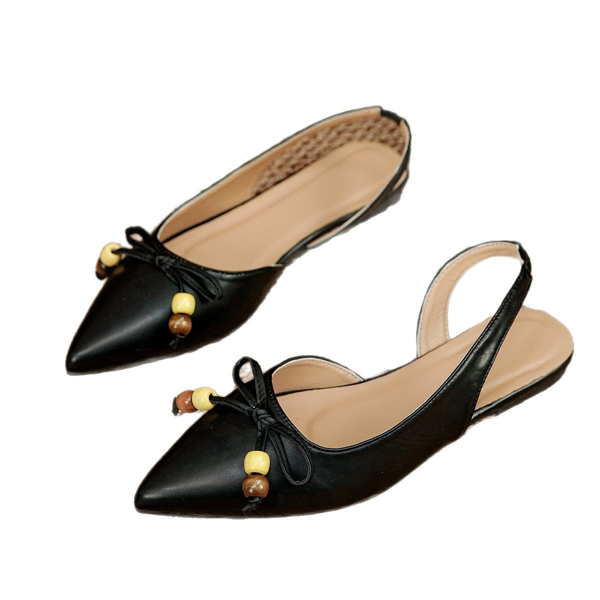 Damen Slingback-Ballerinas mit eleganter Schleifenapplikation und attraktivem Schmuckdetail R&B