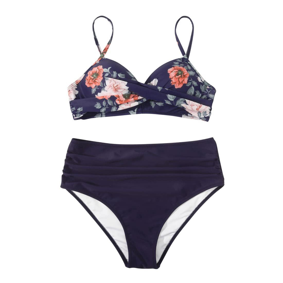 Damen High-Waist Tierdruck-Bikini-Set R&B