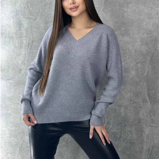 Damen V-Ausschnitt Pullover R&B