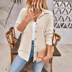 Damen Strukturierte Button-Down-Bluse mit Taschen R&B