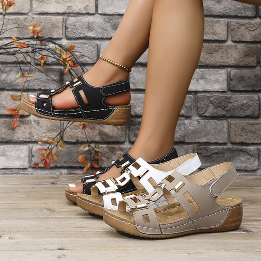 Damen Sportliche Sandalen mit modischen ausgeschnittenen Verzierungen R&B