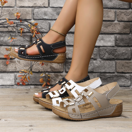 Damen Sportliche Sandalen mit modischen ausgeschnittenen Verzierungen R&B
