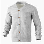 Herren Strickjacke mit strukturierter Oberfläche und praktischen Taschen R&B