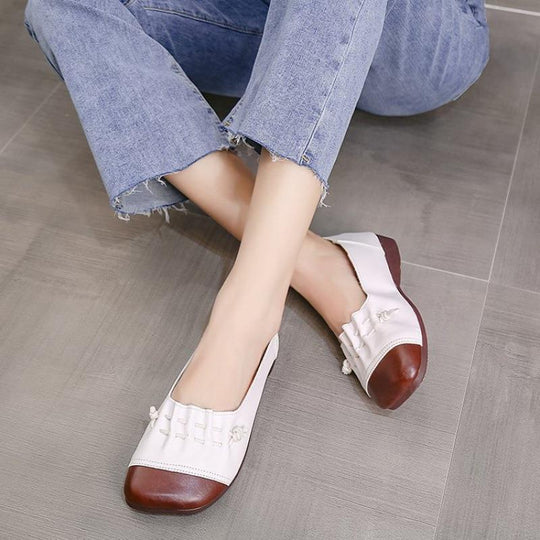 Damen Ballerinas mit modischem Leder-Design und Komfortsohle R&B