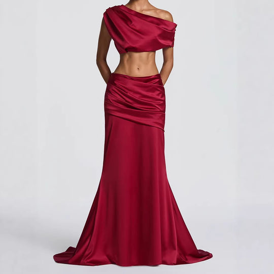 Damen Elegantes One-Shoulder Abendkleid R&B