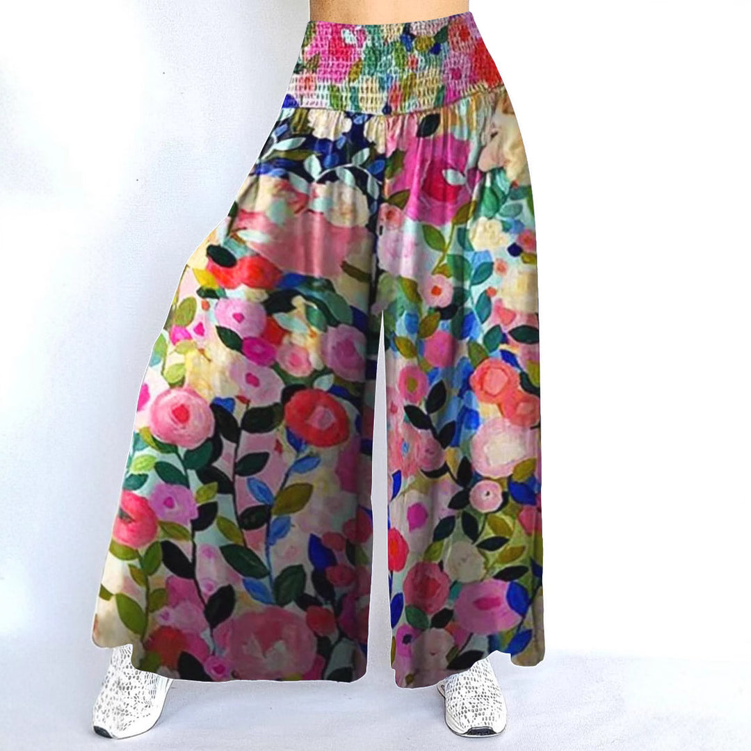 Damen Weite Palazzo-Hose mit elastischem Bund und fließendem Stoff R&B