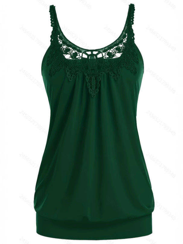 Damen Elegantes Spitzentop mit raffinierten Trägern und lockerer Passform R&B