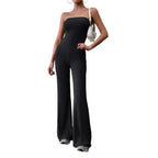 Damen Schmal geschnittenes Jumpsuit mit weitem Bein R&B