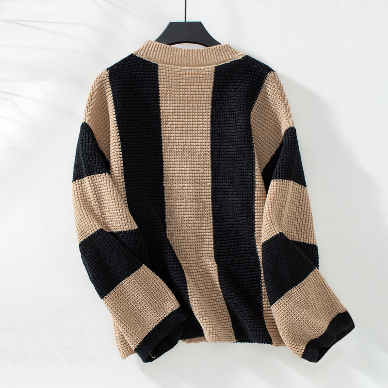 R&B | Gestreifter Strick Strickjacke